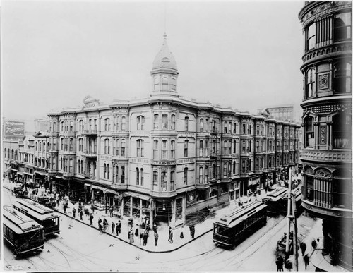 Hollenbeck Hotel, Second and Spring Streets, ca. 1905