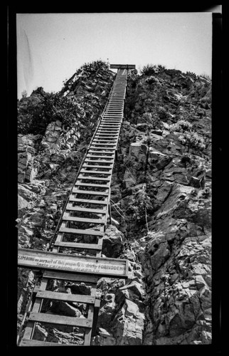 Step ladder to the top of Sugar Loaf Rock, Catalina Island