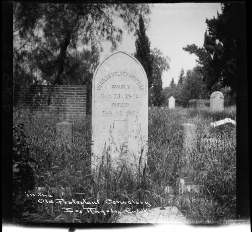 In the old Protestant Cemetery, Los Angeles, Calif