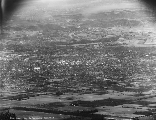 Telephoto view of Pasadena, California, viewed from Mount Wilson