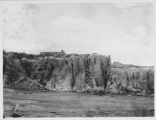 Acoma, old church from foot of Mesa