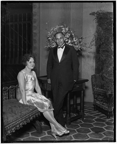 Man and woman at the Club Casa del Mar, Santa Monica, California