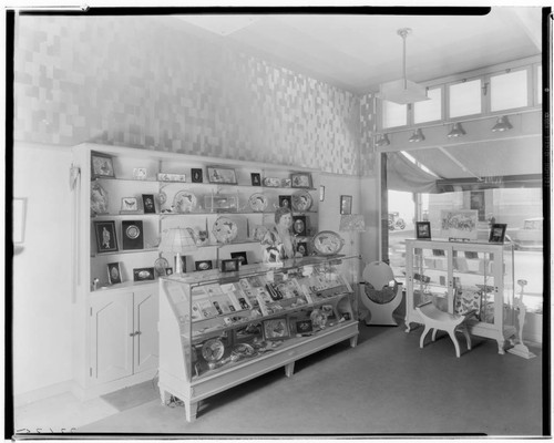 Alice Newcomb's Butterfly Art Studio interior, 609 East Green, Pasadena. 1932