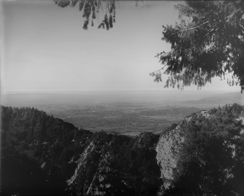 Telephoto view of Pasadena, taken from the Mount Wilson power house