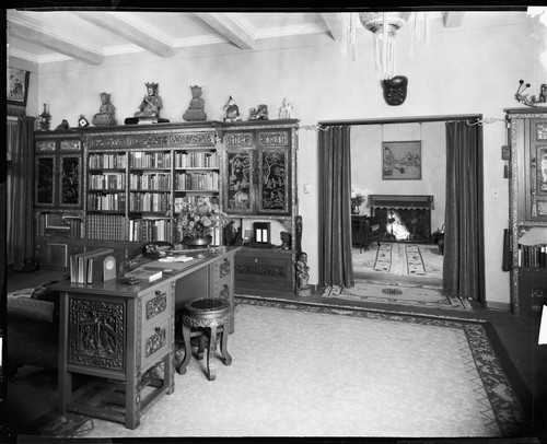 Library in Grace Nicholson's private home in the Treasure House