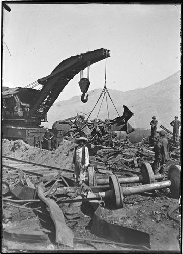 Wreckage from train explosion. [Variant] — Calisphere