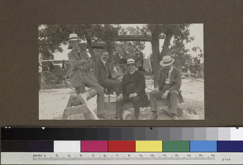 Four astronomers relaxing on Mount Wilson: Hills, Larmor, Cortie, Hills