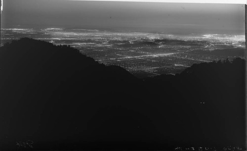 Night view of Pasadena, as seen from Mount Wilson