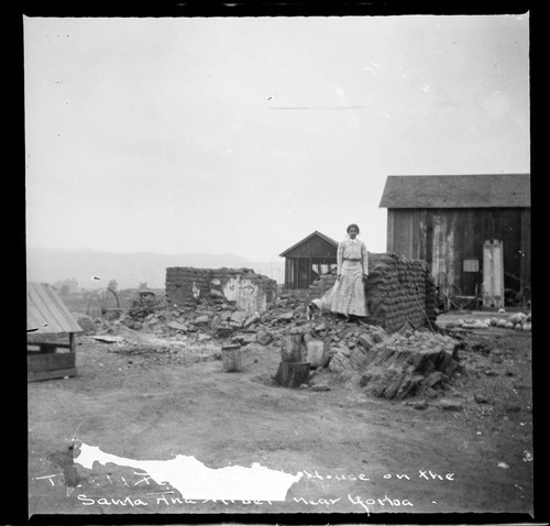 The old Peralta house on the Santa Ana River near Yorba