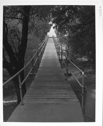 Footbridge on Mount Wilson as seen looking towards the 100-inch telescope dome