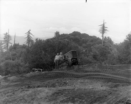 Grading the construction site for the new cook's house, Mount Wilson