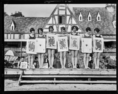 Human card game at Gables Beach Club, Santa Monica