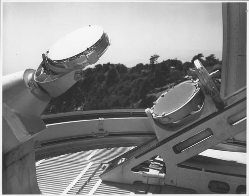 Coelostat mirrors in the 60-foot tower dome, Mount Wilson Observatory