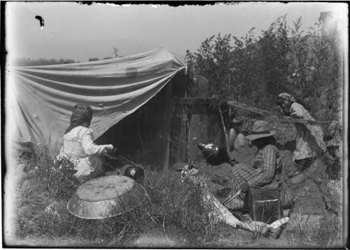 Washoe summer camp scene near Sparks, Nevada