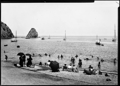 Beachgoers at Catalina Island