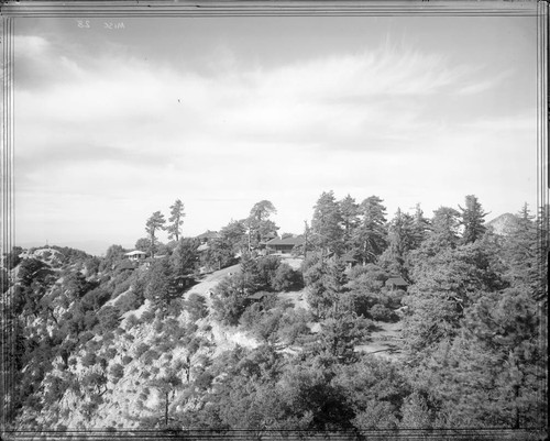 Mount Wilson hotel and cottages, as seen from the Snow telescope building, Mount Wilson