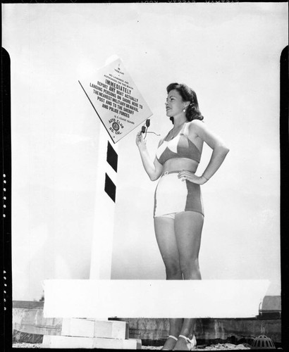 Saboteur sign, Southern California. 1942