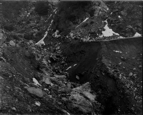 Washed out road on Mount Wilson access road, above red box station