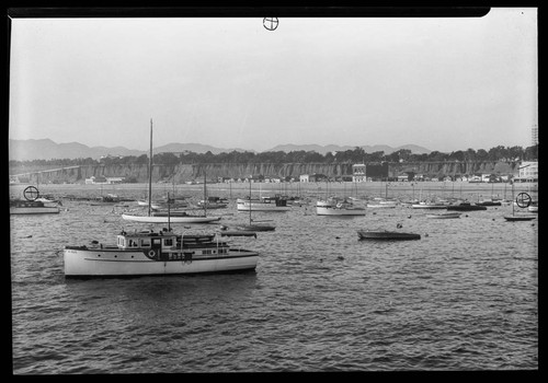 View from Yacht Harbor looking back to Santa Monica beach