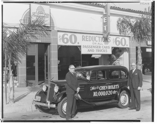 Uptown Chevrolet dealership, 245 West Colorado, Pasadena. 1934