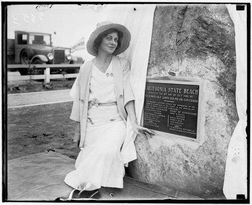 Mrs. Edmund N. Brown at dedication of California State Park, Santa Monica, California