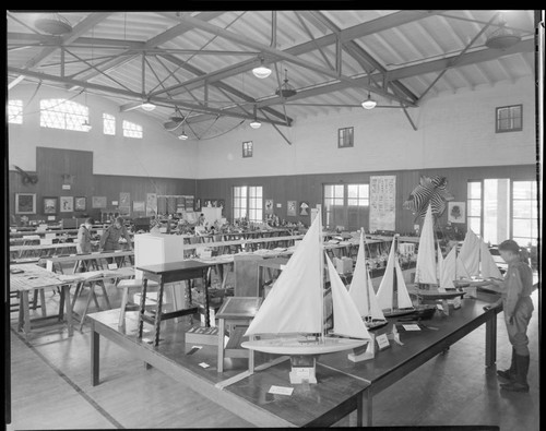 Displays of models and collections, Polytechnic Elementary School, 1030 East California, Pasadena. 1936