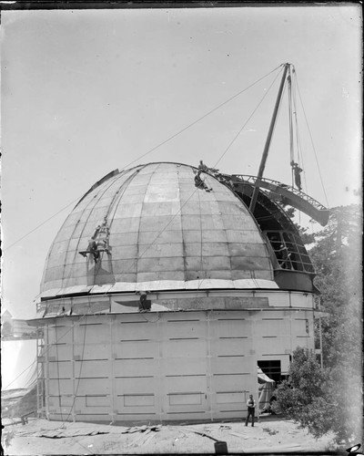 60-inch telescope dome, under construction, Mount Wilson Observatory