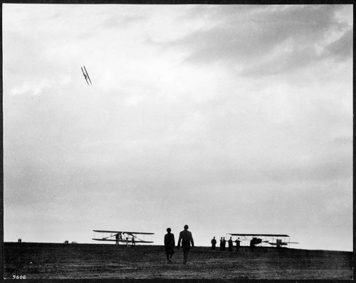 Aviation at Dominguez Field, Dec. 1910. W.R. Brookins in the air