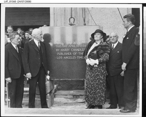 Laying of the cornerstone for the Los Angeles Times building