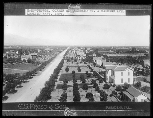 Colorado Street looking east from Marengo, Pasadena. 1889