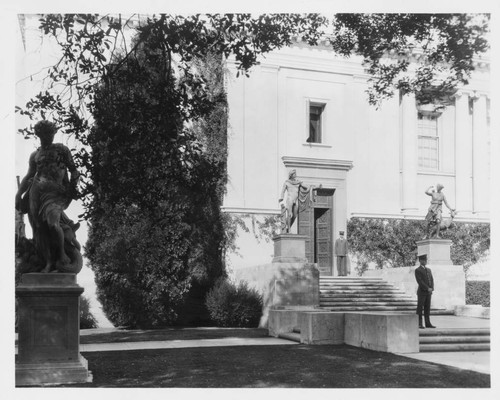 Library building, south façade, west entrance