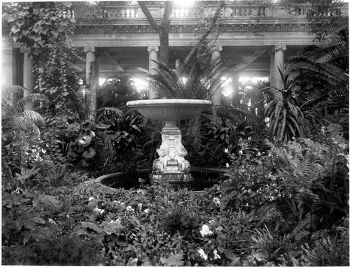 Rockery and fountain of the Huntington residence