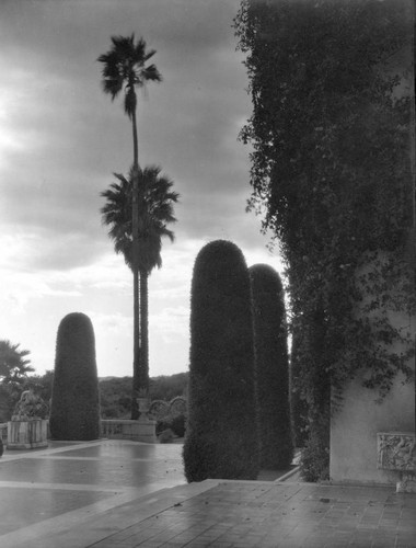 South terrace of the Huntington residence, circa 1920