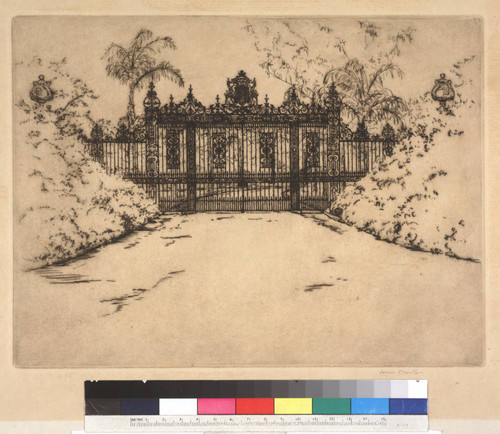 Gate to the Huntington grounds