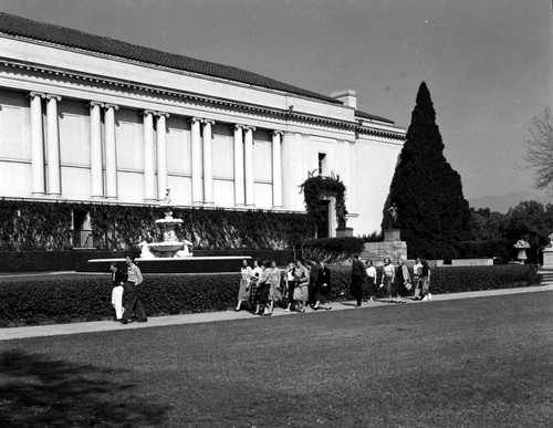 Library building with visitors