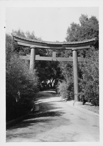 Torii Gate of the Japanese garden, circa 1925