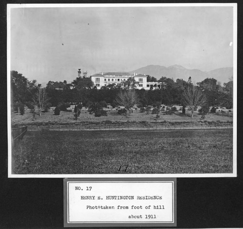 Huntington residence from the south, circa 1911