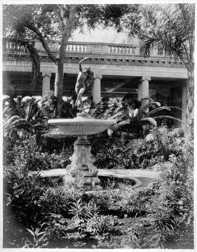 Rockery and fountain of the Huntington residence