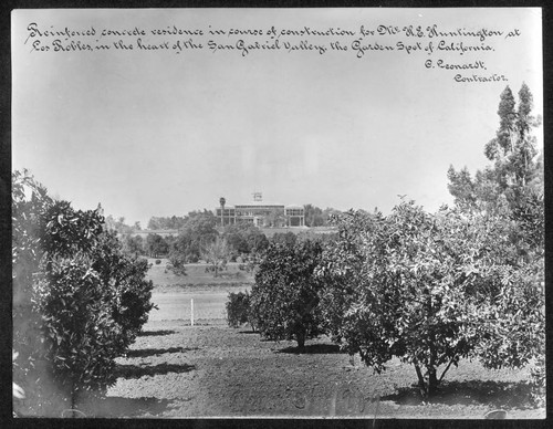 Huntington residence under construction, April 13, 1909