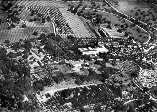 Aerial photo of the north section of the San Marino ranch, circa 1921