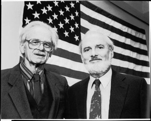 Norman Corwin and William A. Moffett at the staging of "The Rivalry," November 1 1994