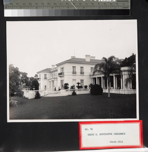 Huntington residence from the southeast, circa 1913