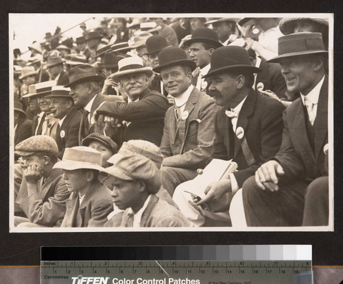 Henry E. Huntington at a baseball game with his son, Howard, September 14 1912