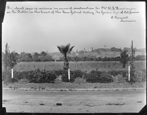 Huntington residence under construction, circa 1910