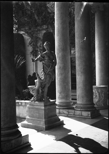 Sculpture of Diana on the loggia of the Huntington residence