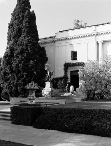 Library building with visitors