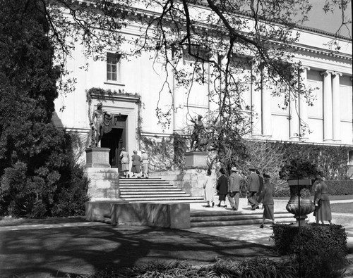 Library building with visitors