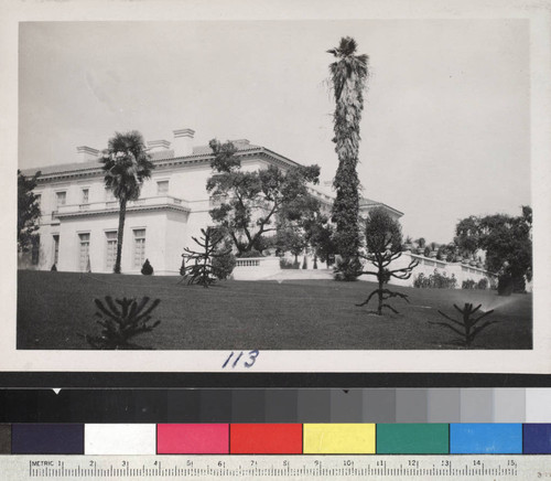 Huntington residence from the southwest, circa 1912