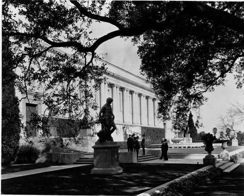 Library building with visitors