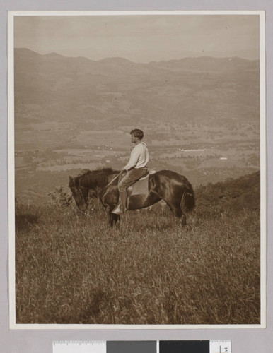 Jack London on horseback